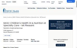MUSC Children's Health GI & Nutrition at Specialty Care - Mt Pleasant