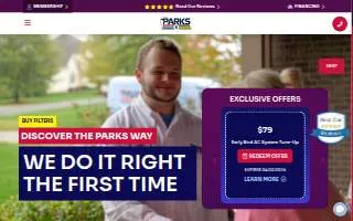 Parks Heating, Cooling, Plumbing, & Electrical of Charlotte website