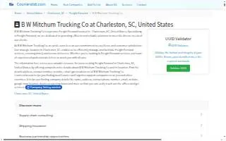 B W Mitchum Trucking Co of Charleston website