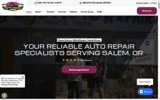 AJ's Auto Repair of Napa website