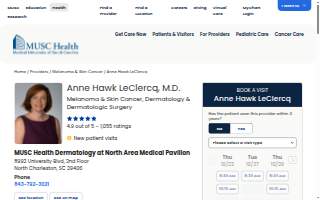 MUSC Health Dermatology: Le Clercq Anne H MD