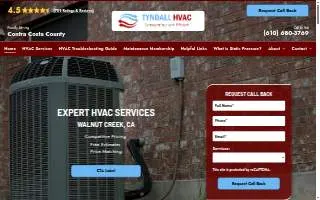 Tyndall HVAC, Inc of Alameda website
