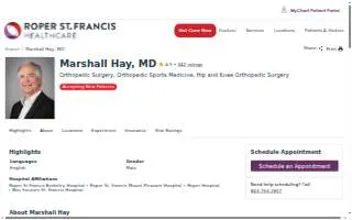 R. Marshall Hay, MD of Charleston website