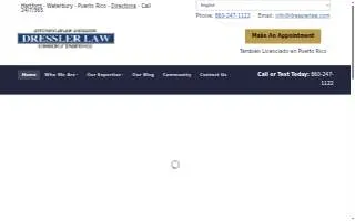 Dressler Law of Waterbury website