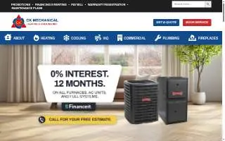 CK Mechanical Heating and Cooling Inc. website