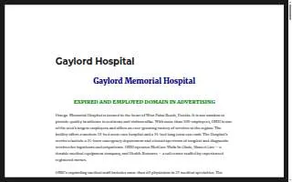 Gaylord Hospital of New Britain website