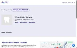 West Main Dental of New Britain website