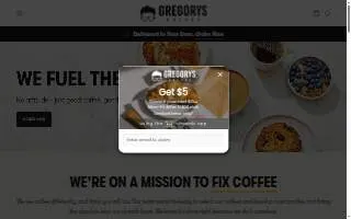 Gregorys Coffee of Greenwich website