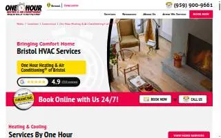 One Hour Heating & Air Conditioning® of Bristol website
