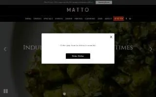 Matto Wine Bar website