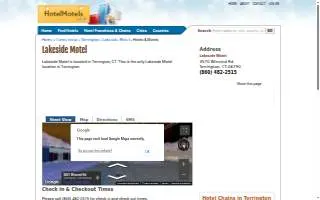 Lakeside Motel website