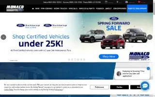 Monaco Ford website