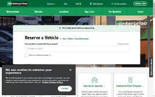 Enterprise Car Sales of Newark website