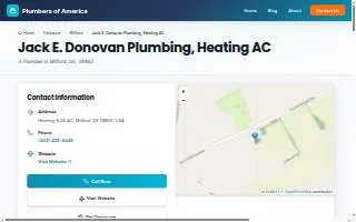 Jack E. Donovan Plumbing, Heating & AC website