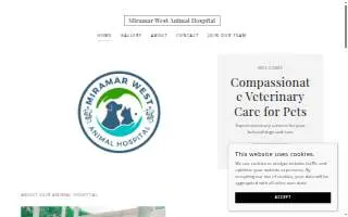 Miramar West Animal Hospital website
