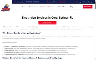 Electricians Near Me FL of Coral Springs website