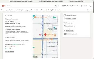 Walgreens Pharmacy of Kissimmee website