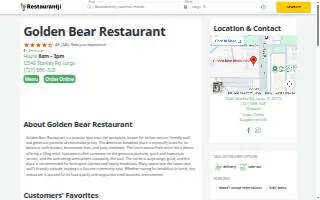 Golden Bear Restaurant website