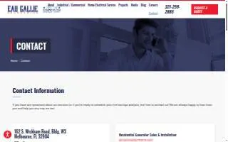 Eau Gallie Electric Inc. website
