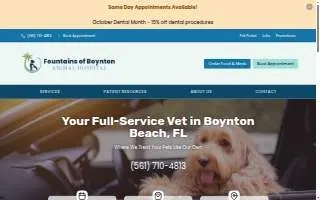 Fountains of Boynton Animal Hospital website