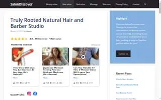 Truly Rooted Natural Hair and Barber Studio website