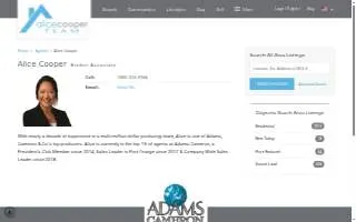 Alice Cooper Team Realtors Adams Cameron & Co website