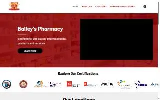 Bailey's Pharmacy website