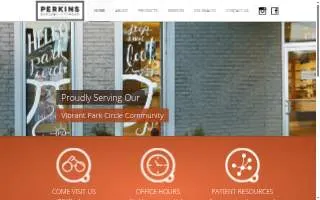 Perkins Eyecare + Eyewear website