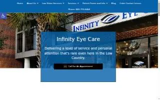 Infinity eye care of Charleston website