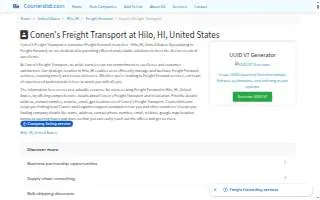 Conen's Freight Transport website