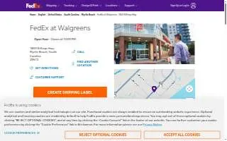 FedEx OnSite of Myrtle Beach website