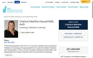 Clarice Martha Hauschildt, AuD website