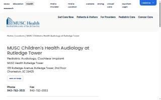 MUSC Children's Health Audiology at Rutledge Tower