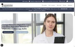 Carolina Digestive Disease & Palmetto Endoscopy Suite website