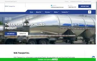 W.W. Transport INC. website