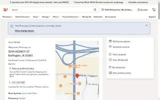 Walgreens Drug store of Burlington website