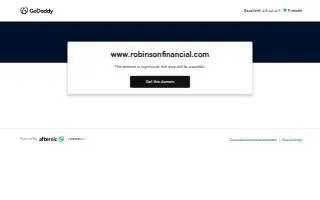 Robinson Financial Services website