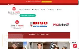 Back To Health Non-Surgical Pain Solutions website