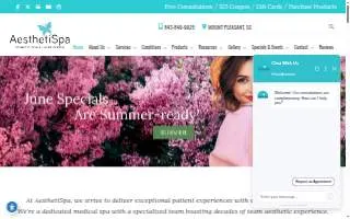 AesthetiSpa Cosmetic Skin & Laser Center of Mt Pleasant website