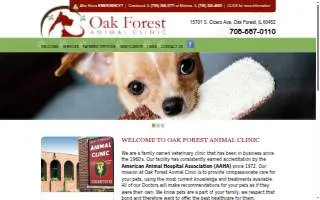 Oak Forest Animal Clinic of Hazel Crest website