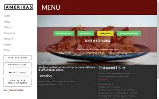 Amerikas Restaurant website