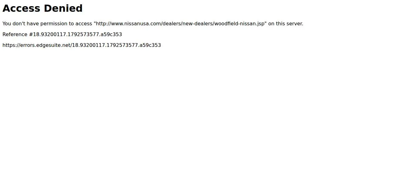 Woodfield Nissan website