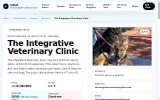 The Integrative Veterinary Clinic website