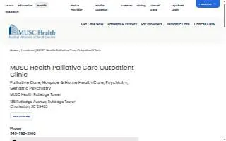 MUSC Health Palliative Care Outpatient Clinic website