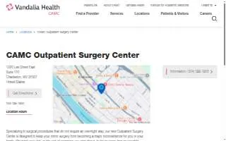 CAMC Outpatient Surgery Center website