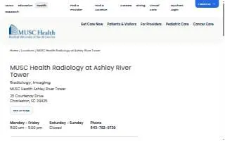 MUSC Health Radiology at Ashley River Tower website