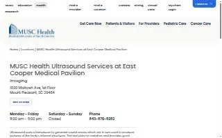 MUSC Health Ultrasound Services at East Cooper Medical Pavilion website