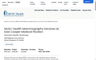 MUSC Health Mammography Services at East Cooper Medical Pavilion