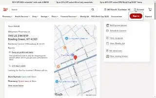 Walgreens Pharmacy of Bowling Green website