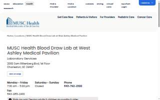 MUSC Health Blood Draw Lab at West Ashley Medical Pavilion